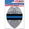 DC0058 Police Officer Badge w/ Thin Blue Line Sticker (3.5''x4.125'')